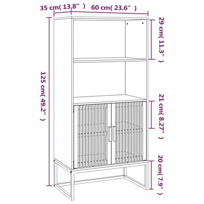 vidaXL Buffet blanc 60x35x125 cm bois d'ingénierie