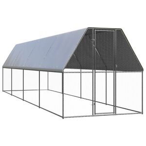 vidaXL Poulailler d'ext&eacute;rieur 2x8x2 m Acier galvanis&eacute;