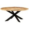 vidaXL Table de salle &agrave; manger ronde 175x75 cm Bois de manguier brut