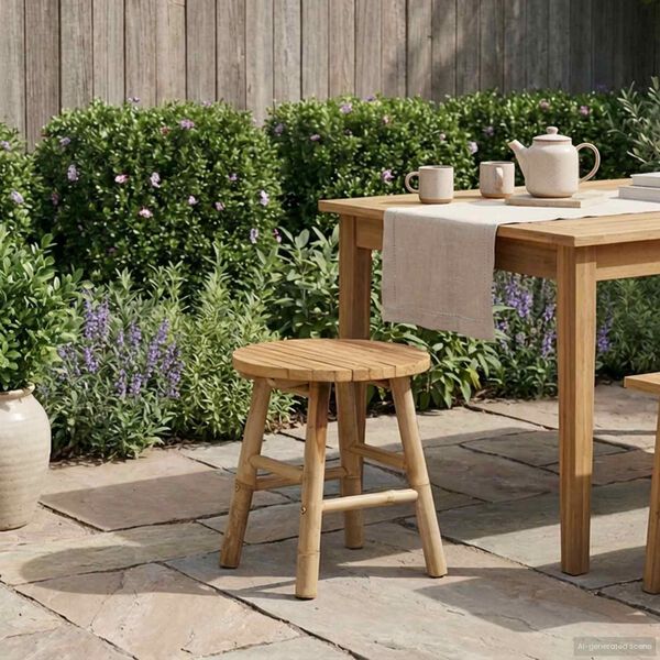 vidaXL Tabouret de Jardin Naturel &Oslash; 38 x 42 cm Bambou