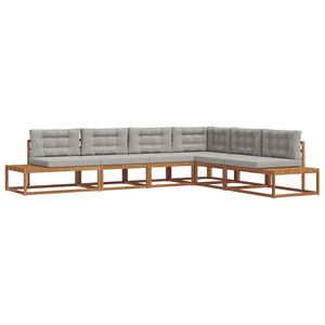 vidaXL Ensemble de canap&eacute;s d'ext&eacute;rieur 6 pc Gris Naturel et Clair