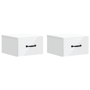 vidaXL Cabinet de chevet mural 2 pcs Blanc 34,5 x 33 x 20 cm