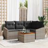 vidaXL Ensemble de canap&eacute; de jardin avec coussin 5 pcs Gris polyrotin