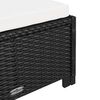 vidaXL Chaise longue avec coussin blanc cr&egrave;me R&eacute;sine tress&eacute;e Noir