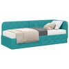 vidaXL Cadre de lit d'angle avec matelas Turquoise 80 x 200 cm Velours