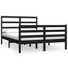 vidaXL Cadre de lit sans matelas noir bois de pin massif 150x200 cm