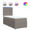 vidaXL Sommier &agrave; lattes de lit avec matelas Taupe 90x200 cm Tissu