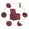 vidaXL Fauteuil inclinable de massage Rouge bordeaux Tissu
