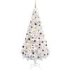 vidaXL Arbre de No&euml;l artificiel pr&eacute;-&eacute;clair&eacute; et boules blanc 180 cm PVC
