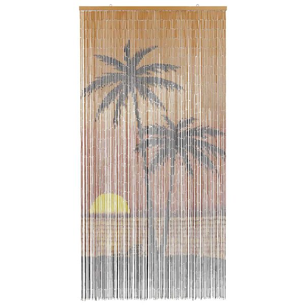 VidaXL Rideau anti-insectes imprimé palmier 90x220 cm bambou