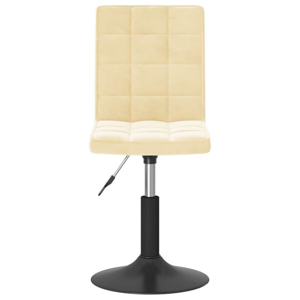 vidaXL Chaises pivotantes &agrave; manger lot de 2 cr&egrave;me velours