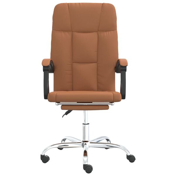vidaXL Fauteuil inclinable de bureau Marron Similicuir
