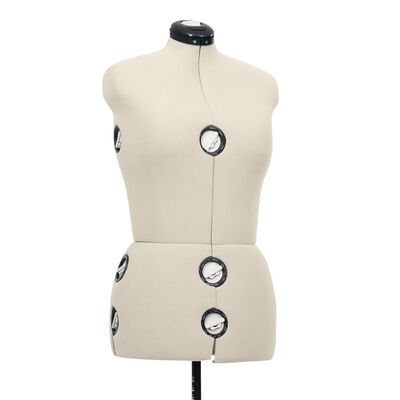 vidaXL Mannequin de robe ajustable pour femme Crème M Taille 40-46