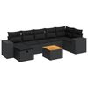 vidaXL Salon de jardin 8 pcs avec coussins noir r&eacute;sine tress&eacute;e