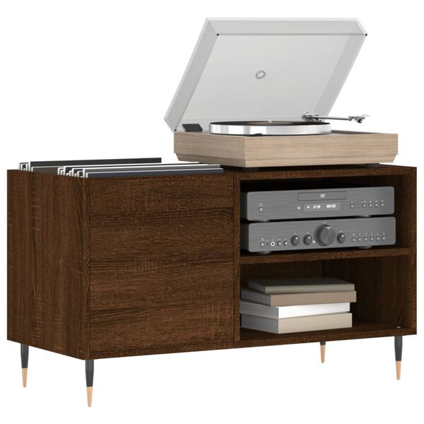 vidaXL Armoire &agrave; disques ch&ecirc;ne marron 85x38x48 cm bois d'ing&eacute;nierie