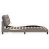 vidaXL Cadre de lit avec LED sans matelas Hvar taupe 140x190 cm tissu