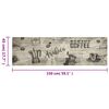 vidaXL Tapis de cuisine lavable imprim&eacute; caf&eacute; gris 45x150 cm velours