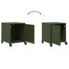vidaXL Table de chevet vert olive 36x39x43,5 cm acier