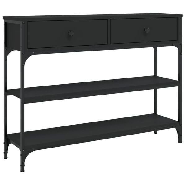 vidaXL Table console noir 100x25x75 cm bois d'ing&eacute;nierie
