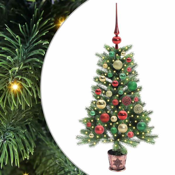 vidaXL Sapin de No&euml;l avec 150 LED avec support Vert 90 cm PE