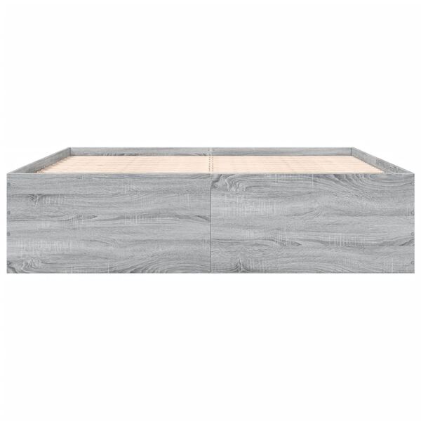 vidaXL Cadre de lit sans matelas sonoma gris 200x200 cm