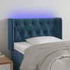 vidaXL T&ecirc;te de lit &agrave; LED Bleu fonc&eacute; 83x16x78/88 cm Velours
