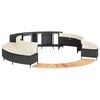 vidaXL Cadre de bain &agrave; remous noir r&eacute;sine tress&eacute;e bois massif d'acacia