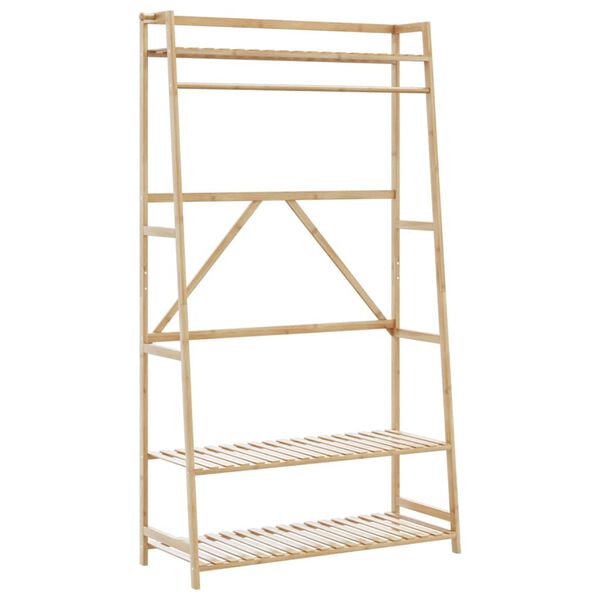 vidaXL Porte-v&ecirc;tement avec &eacute;tag&egrave;res 110x40x180 cm bambou