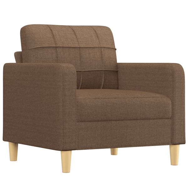 vidaXL Ensemble de canap&eacute;s 3 pcs avec coussins Marron Tissu