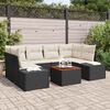 vidaXL Ensemble de canapé de jardin 7 pcs Noir et blanc