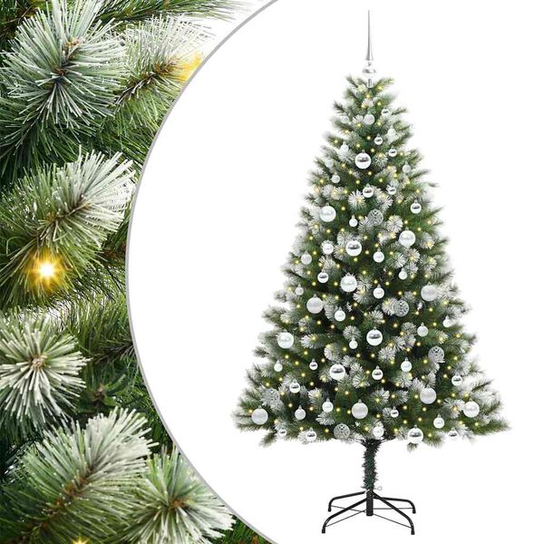 vidaXL Sapin de No&euml;l artificiel &agrave; charni&egrave;re avec neige en flocons