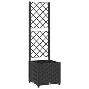 vidaXL Jardini&egrave;re de jardin avec treillis Noir 40x40x136 cm PP