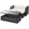 vidaXL Salon de jardin 4 pcs avec coussins R&eacute;sine tress&eacute;e Noir