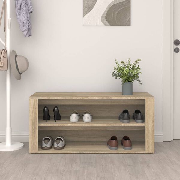 vidaXL &Eacute;tag&egrave;re &agrave; chaussures Ch&ecirc;ne sonoma 100x35x45cm Bois d'ing&eacute;nierie