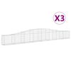 vidaXL Paniers &agrave; gabions arqu&eacute;s 3 pcs 400x30x40/60 cm Fer galvanis&eacute;