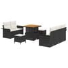 vidaXL Ensemble de canap&eacute; de jardin avec coussin 8 pcs Noir et Cr&egrave;me