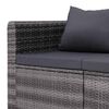 vidaXL Meuble de jardin 4 pcs avec coussins Gris R&eacute;sine tress&eacute;e