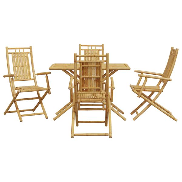 vidaXL Ensemble &agrave; manger de jardin 5 pcs bambou