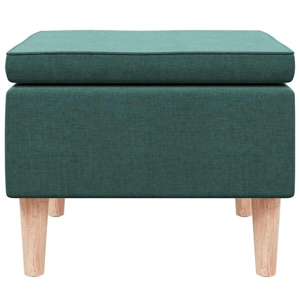 vidaXL Tabouret avec pieds en bois Vert fonc&eacute; Tissu