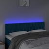 vidaXL T&ecirc;te de lit &agrave; LED Bleu fonc&eacute; 144x7x78/88 cm Velours