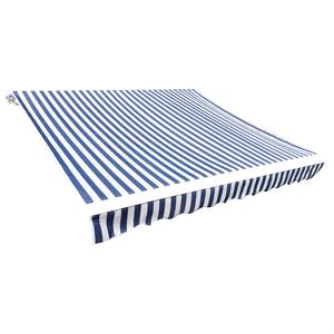 vidaXL Tissu de remplacement pour auvent bleu et blanc 300x250 cm polyester