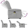 vidaXL Fauteuil inclinable de massage électrique gris nuage tissu