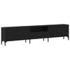 vidaXL Meuble TV 200 x 25 x 44 cm Ch&ecirc;ne noir Bois d'ing&eacute;nierie