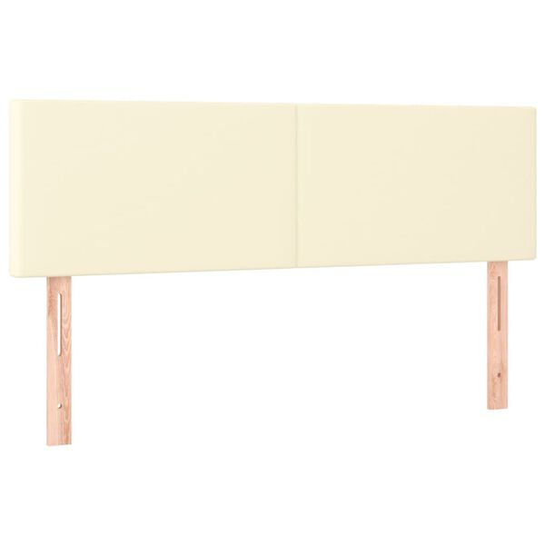 vidaXL T&ecirc;te de lit &agrave; LED Cr&egrave;me 144x5x78/88 cm Similicuir