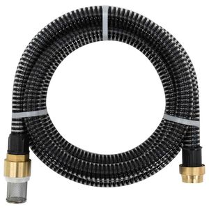 vidaXL Tuyau d'aspiration avec raccords en laiton noir 1,1" 3 m PVC