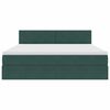 vidaXL Lit de Rangement avec matelas Vert fonc&eacute; 160 x 200 cm Velours