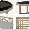 vidaXL Ensemble de salle &agrave; manger pour jardin 3 pcs Beige polyrotin