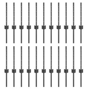 vidaXL Poteaux de clôture 22 pcs Gris 80 cm Acier