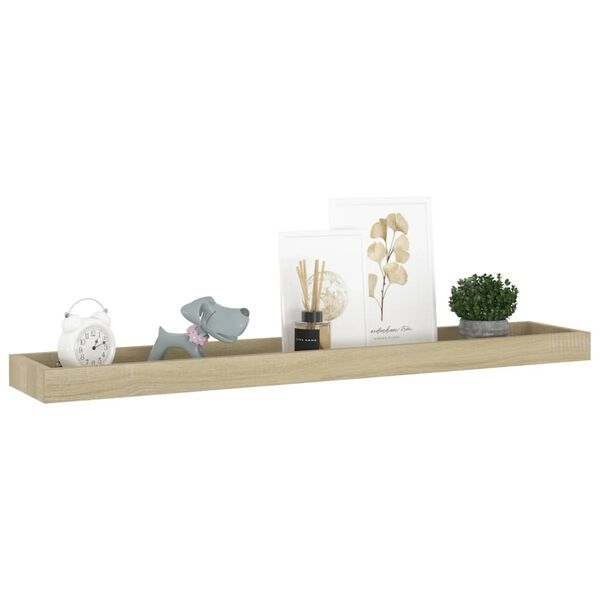 vidaXL &Eacute;tag&egrave;res murales Loggia 2 pcs Ch&ecirc;ne 80x15x4 cm MDF