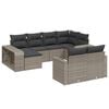 vidaXL Salon de jardin avec coussins 10 pcs gris r&eacute;sine tress&eacute;e